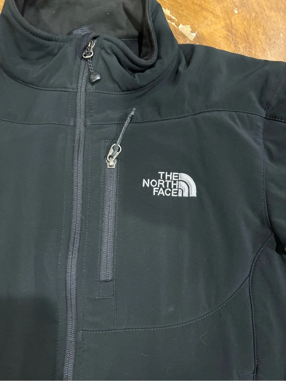 The North Face Black Softshell Jacket with Chest Zip